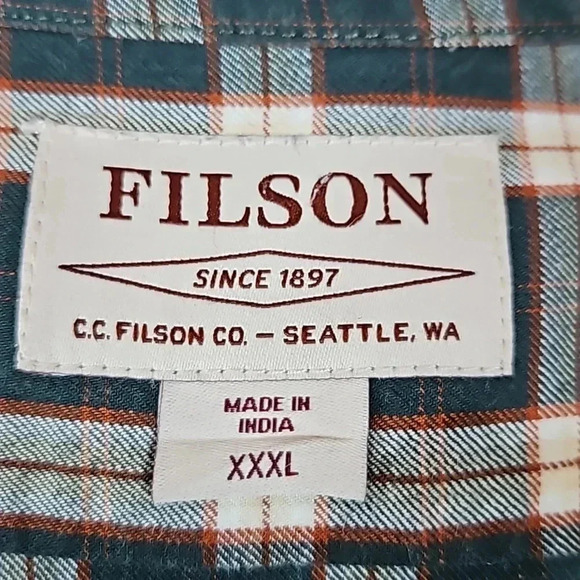 Filson Wildwood Green Plaid Shirt 11010760 3XL - Picture 6 of 6